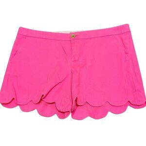 Lilly Pulitzer Women's Pink Scalloped Hem Buttercup Shorts Size 14